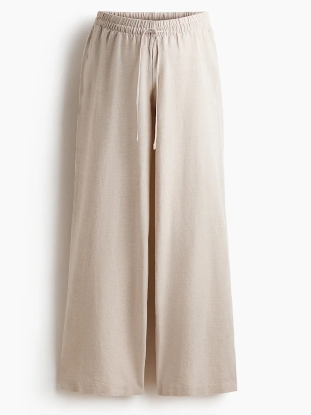 H&M Wide-Leg Drawstring Pants in Beige US6